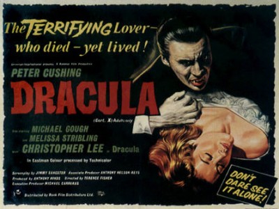 Affiche du film "Dracula" de Terence Fisher, avec Christopher Lee.